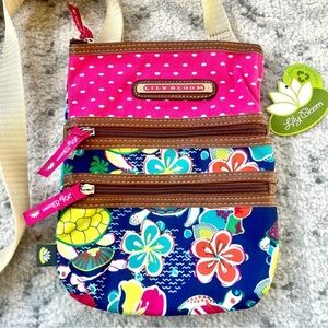 NWT Lily Bloom Eva Multi Section Mini Crossbody Bag Turtle Power Recycled Bottle